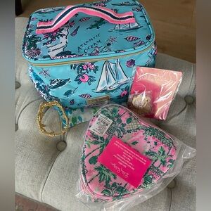 Lilly Pulitzer accessories, makeup case, starfish bracelet, phone holder NEW